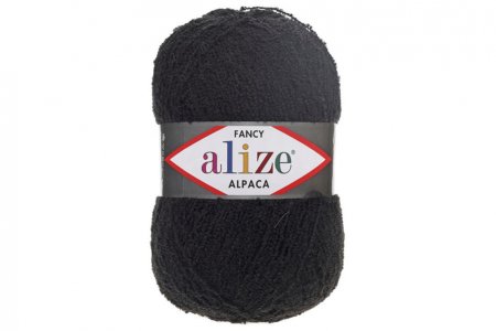 Пряжа Alize Rainbow черный(60), 60%акрил/15%шерсть/15%альпака/10%полиэстер, 875м, 350г