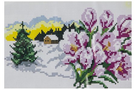 Мозаичная картина БЕЛОСНЕЖКА на раме  В ожидании весны, 20*30см