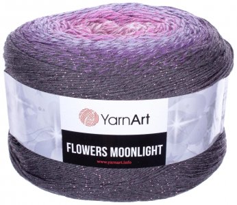 Пряжа YarnArt Flowers Moonlight темно серый-сирень-св.розовый (3276), 53%хлопок/43%акрил/4%металлик, 1000м, 260г