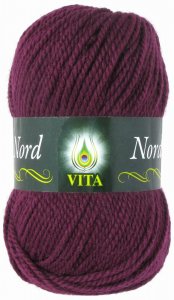 Пряжа Vita Nord бордовый (4777), 52%акрил/48%шерсть, 116м, 100г