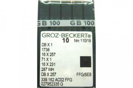 Иглы для промышленных швейных машин GROZ-BECKERT DBx1 SES №110, 10шт