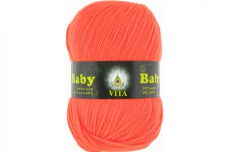 Пряжа Vita Baby ультра-оранжевый (2855), 100%акрил, 400м, 100г