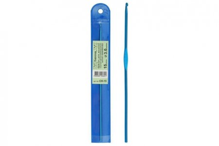 Крючок для вязания GAMMA металлический, синий, d3мм, 15см