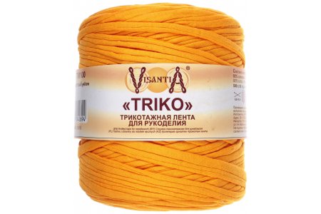 Пряжа Visantia Triko желтый, 92%хлопок/8%эластан, 100м, 500г