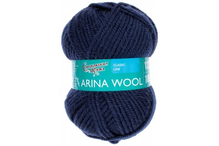 Пряжа Семеновская Arina Wool (Арина ЧШ) темно-синий (59), 95%шерсть/5%акрил, 123м, 100г