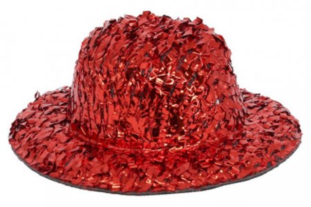 Шляпа для игрушек с блестками, красный, 5см
