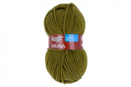 Пряжа Семеновская Arina Wool (Арина ЧШ) зеленый янтарь (1437), 95%шерсть/5%акрил, 123м, 100г