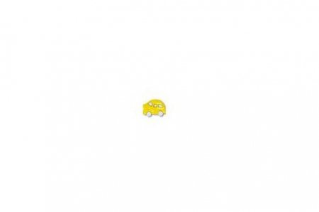 Пуговица детская Gamma AY Машинка, 18мм, белый/желтый