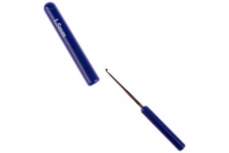 Крючок для вязания GAMMA с пластиковой ручкой и колпачком, металлический, d1,5мм, 8см