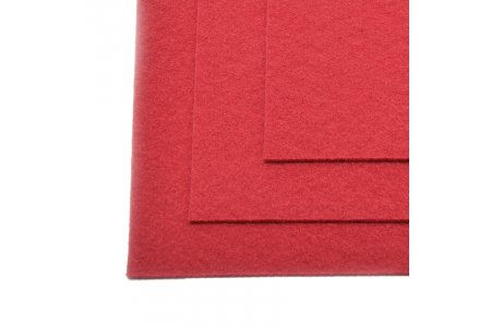 Фетр листовой IDEAL 100%полиэстер, жесткий, темно-красный (607), 1мм, 20*30см