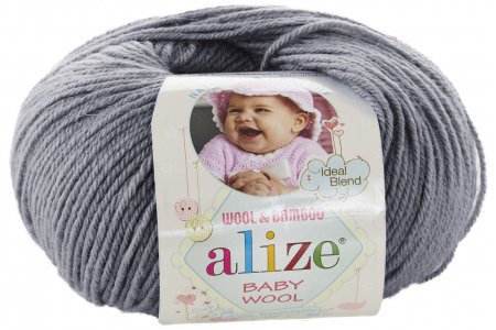 Пряжа Alize Baby Wool серое небо (119), 40%шерсть/20%бамбук/40%акрил, 175м, 50г