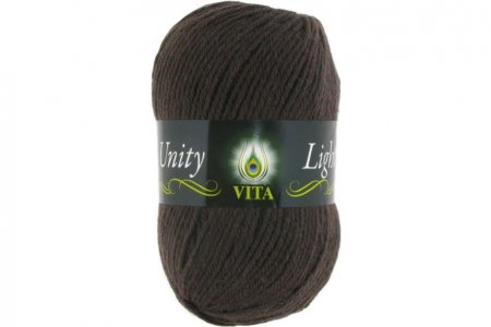 Пряжа Vita Unity Light темный шоколад(6203), 52%акрил/48%шерсть, 200м, 100г