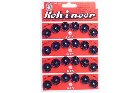 Кнопки пришивные металлические KOH-I-NOOR, черный, 18мм, 24шт