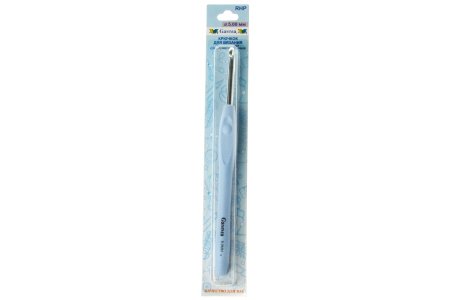 Крючок для вязания GAMMA с прорезиненной ручкой, металлический, d5мм, 16см