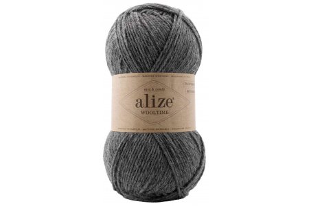 Пряжа Alize Wooltime серый (182), 75%шерсть/25%полиамид, 200м, 100г