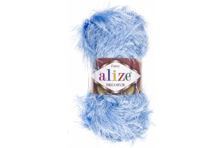Пряжа Alize Decofur голубой (40), 100%полиэстер, 110м, 100г