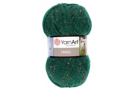 Пряжа Yarnart Tweed темно-зеленый меланж (232), 60%акрил/30%шерсть/10%вискоза, 300м, 100г