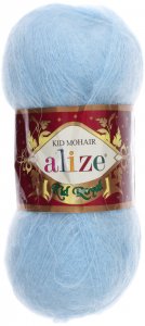 Пряжа Alize Kid Royal 50 светло-голубой(183), 62%кид мохер/38%полиамид, 500м, 50г