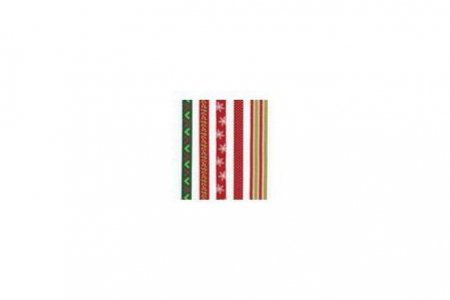 Ленты декоративные для скрапбукинга Mr.Painter, набор, красный/зеленый, 30*1см, 5шт