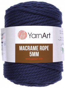 Пряжа YarnArt Macrame Rope 5mm темно-синий (784), 60%хлопок/ 40%вискоза/полиэстер, 85м, 500г