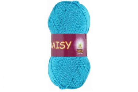 Пряжа Vita cotton Daisy светлая голубая бирюза (4411), 100%мерсеризованный хлопок, 295м, 50г