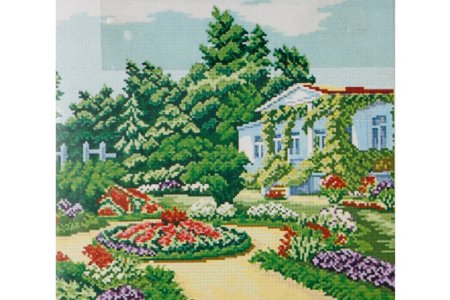 Мозаичная картина стразами АЛМАЗНАЯ ЖИВОПИСЬ Летний сад, 54*40см