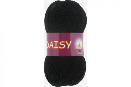 Пряжа Vita cotton Daisy черный (4402), 100%мерсеризованный хлопок, 295м, 50г