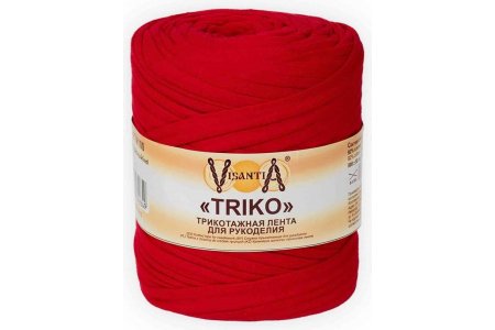 Пряжа Visantia Triko красный, 92%хлопок/8%эластан, 100м, 500г