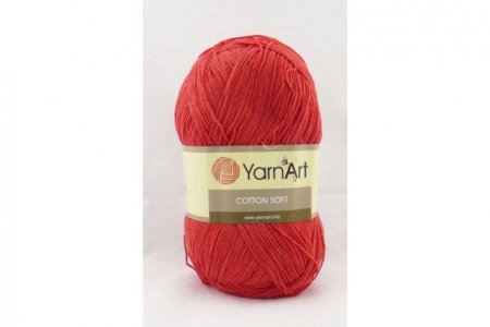 Пряжа YarnArt Cotton soft красный (26), 55%хлопок/45%полиакрил, 600м, 100г