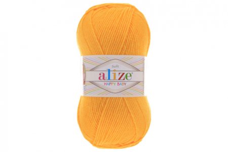 Пряжа Alize Happy baby темно-желтый (216), 65%акрил/35%полиамид, 330м, 100г