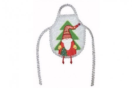 Набор для шитья и вышивания Матренин посад фартук Дед Мороз красный нос, 14*18см