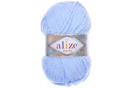 Пряжа Alize Softy plus светло-голубой (183), 100%микрополиэстер, 120м, 100г