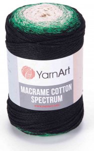 Пряжа YarnArt Macrame cotton spectrum черный-изумруд-экрю (1315), 85%хлопок/15%полиэстер, 225м, 250г