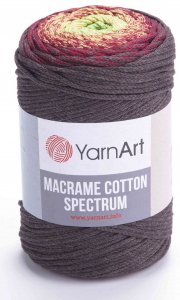 Пряжа YarnArt Macrame cotton spectrum кофе-вишневый-желтый-салатовый (1305), 85%хлопок/15%полиэстер, 225м, 250г