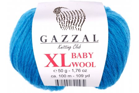 Пряжа Gazzal Baby Wool XL морская волна (822), 40%шерсть мериноса/20%кашемирПА/40%акрил, 100м, 50г