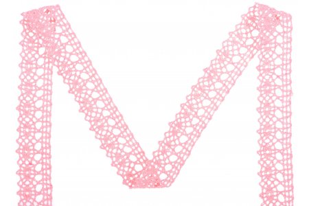 Кружево вязаное 18.01.028, розовый, 18мм, 1м