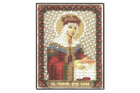 Набор для вышивания бисером PANNA, Икона Святой Равноапостольной Царицы Елены, 8,5*10,5см, 14цветов бисера, 1цвет мулине
