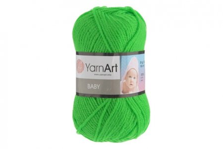 Пряжа Yarnart Baby яркая зелень (8233), 100%акрил, 150м, 50г