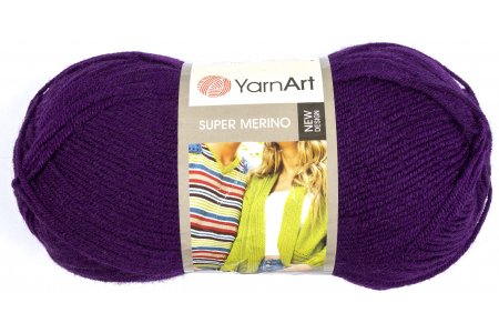 Пряжа Yarnart Super Merino фиолетовый (188), 75%акрил/25%шерсть, 300м, 100г