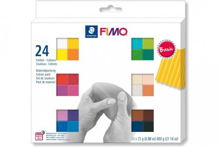 Набор полимерной глины FIMO Soft базовый, 24 блока по 25г