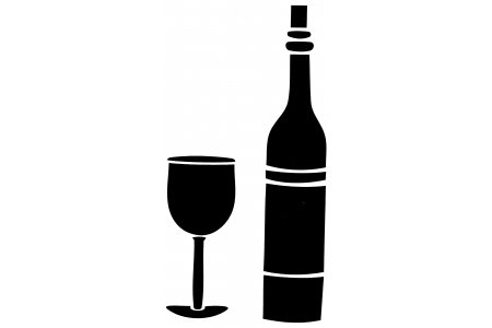 Трафарет пластиковый CADENCE Бутылка вина и стакан, 15*20см