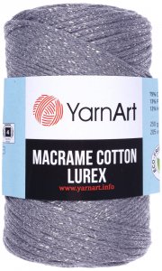 Пряжа YarnArt Macrame cotton lurex серый-стальной (737), 75%хлопок/13%полиэстер/12%металлик, 205м, 250г