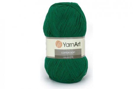 Пряжа YarnArt Cotton soft изумруд (52), 55%хлопок/45%полиакрил, 600м, 100г