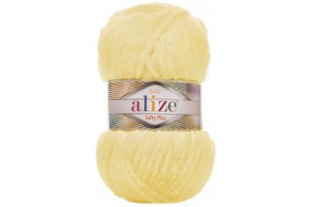 Пряжа Alize Softy plus желтый (13), 100%микрополиэстер, 120м, 100г