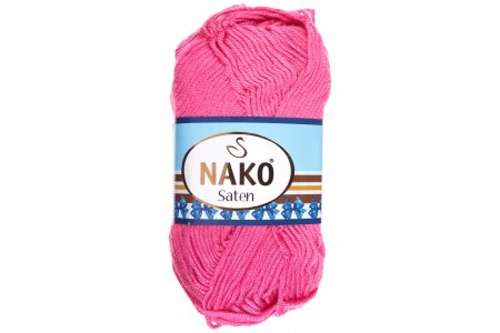 Пряжа Nako Saten малиновый (236), 100%микрофибра, 115м, 50г