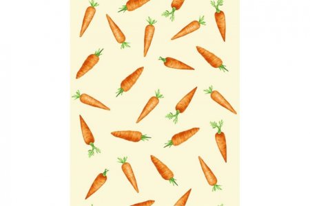 Ткань вафельное полотно ТХБК Морковки бежевый (29126-1), 50см, 5м