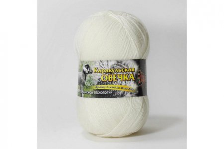 Пряжа Color City Каракульская овечка белый (2001), 60%шерсть ягненка/40%искусственный кашемир, 480м, 100г