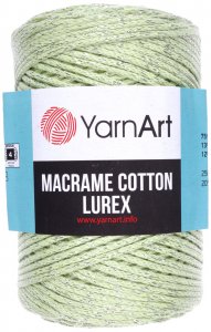 Пряжа YarnArt Macrame cotton lurex салатовый-серебро (726), 75%хлопок/13%полиэстер/12%металлик, 205м, 250г