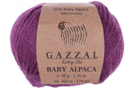 Пряжа Gazzal Baby Alpaca сливовый (46009), 55%беби альпака/45%шерсть мериноса супервош, 160м, 50г