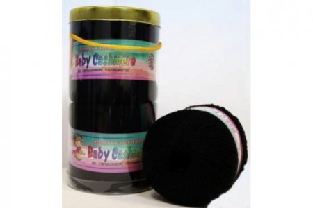 Пряжа Color City Беби Кашемир черный (229), 60%искусственный шёлк/30%микрофибра/10%кашемир, 380м, 125г